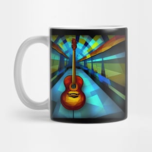 An Acoustic Guitar In A Narrow Room Mug